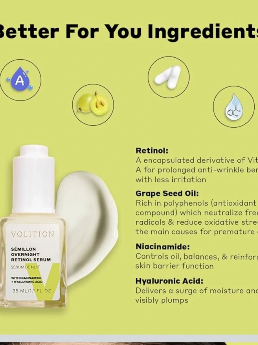 Volition Semillon Overnight Retinol Serum
